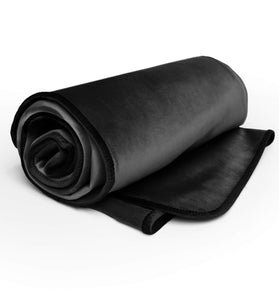 Fascinator Lush Throw  Black Microvelvet - King Size