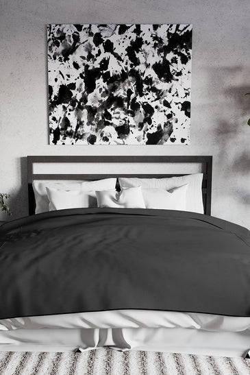 Fascinator Lush Throw  Black Microvelvet - King Size