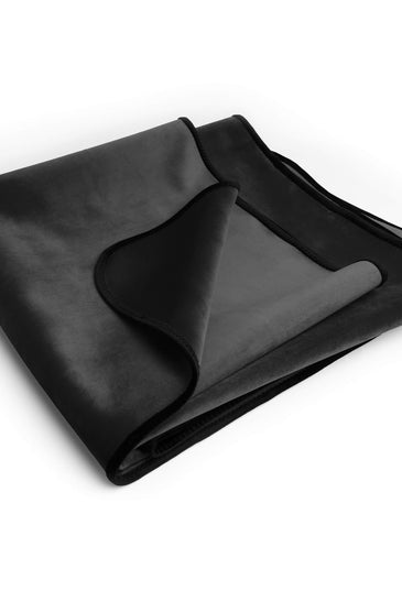 Fascinator Lush Throw  Black Microvelvet - King Size