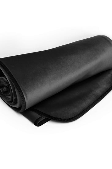 Fascinator Lush Throw  Black Microvelvet - King Size