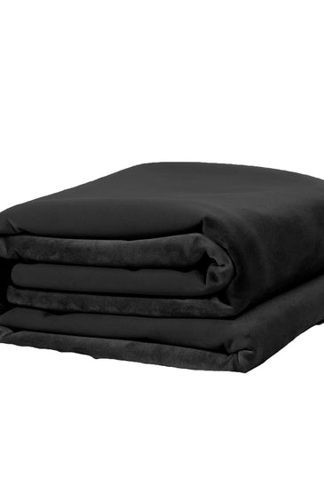 Fascinator Lush Throw  Black Microvelvet - King Size