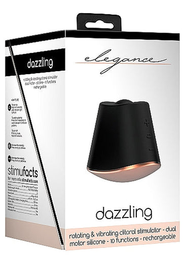 Elegance Dazzling Rotating & Vibrating Clitoral Stimulator Black