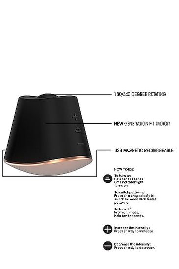 Elegance Dazzling Rotating & Vibrating Clitoral Stimulator Black